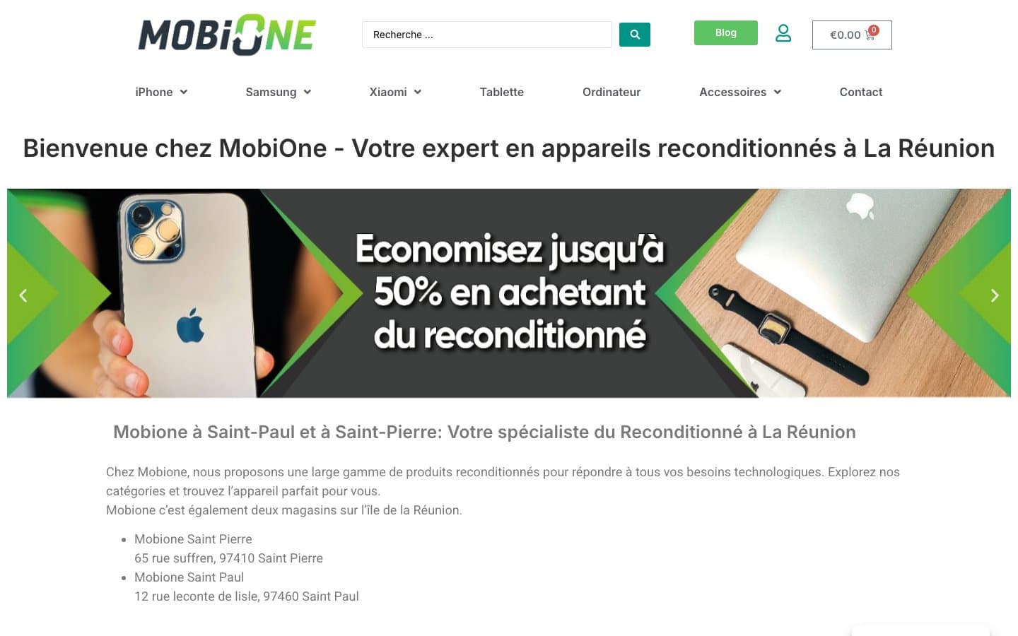 Aperçu du site MobiOne